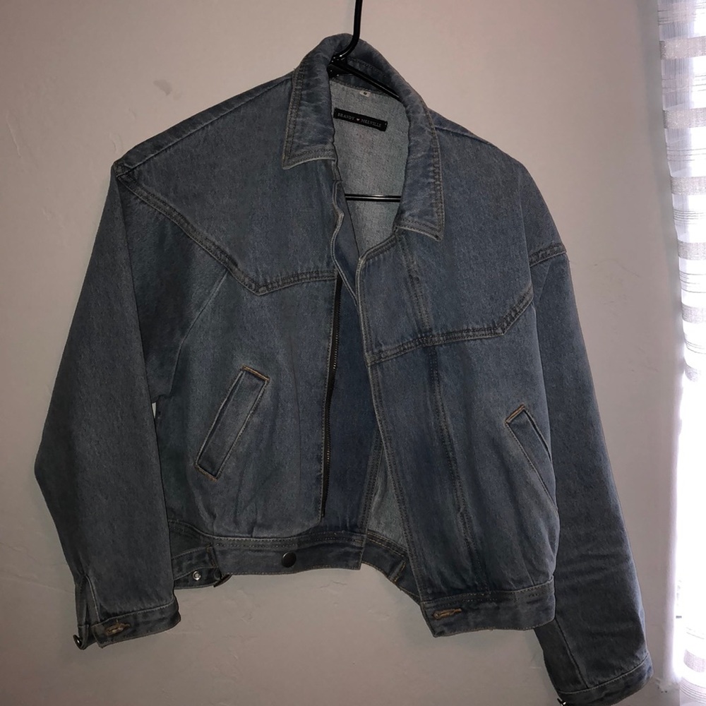 Lightwash Brandy Melville bomber jean jacket